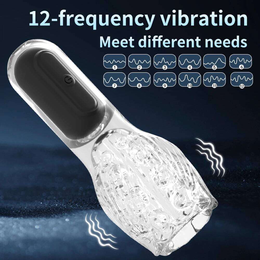 Male Masturbator Vibrators Sex Toys for Men Soft Pussy Transparent Vagina Cup Oral Tornado Masturbate Adult supplies Vacuum Z260312