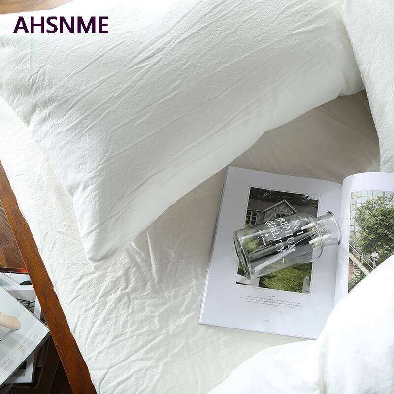 AHSNME 100% Cotton bed linen Super Soft Bedclothes Bedcover Cool Summer White Duvet Cover comforter bedding sets H260312