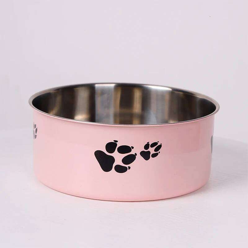 A cartoon-patterned bowl, easy to clean, made of stainless steel, suitable for both outdoor and indoor pet owners. 26Y0312