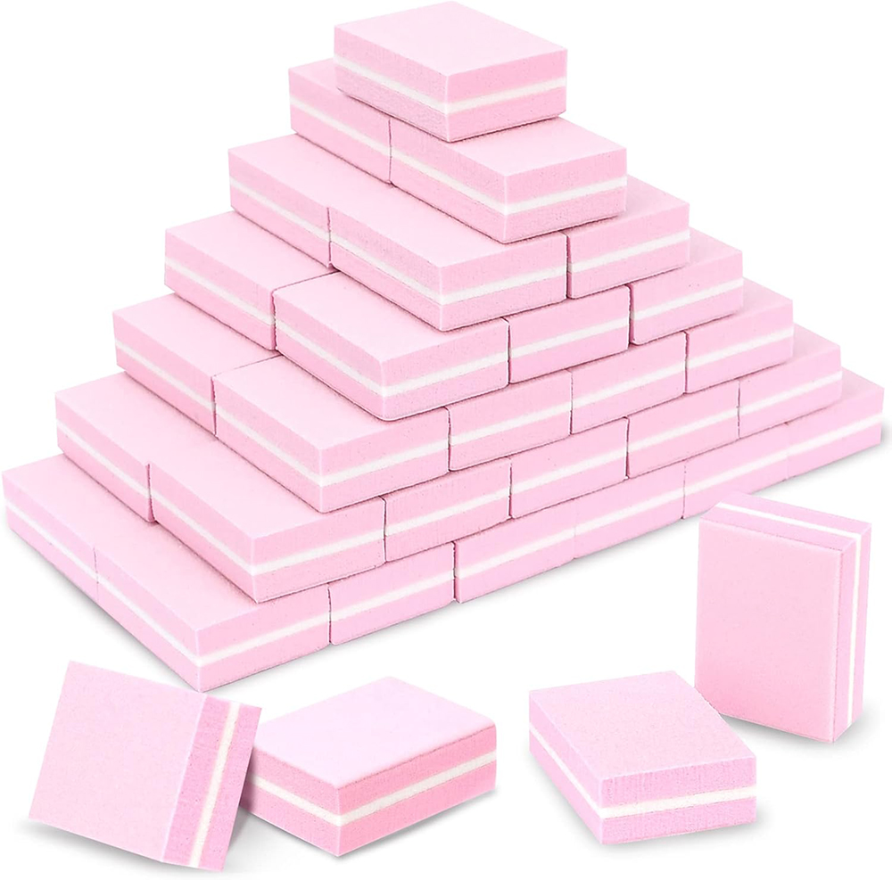 Maryton Pink Mini Nail Sanding Buffing Block 100/180 Grit for Manicure