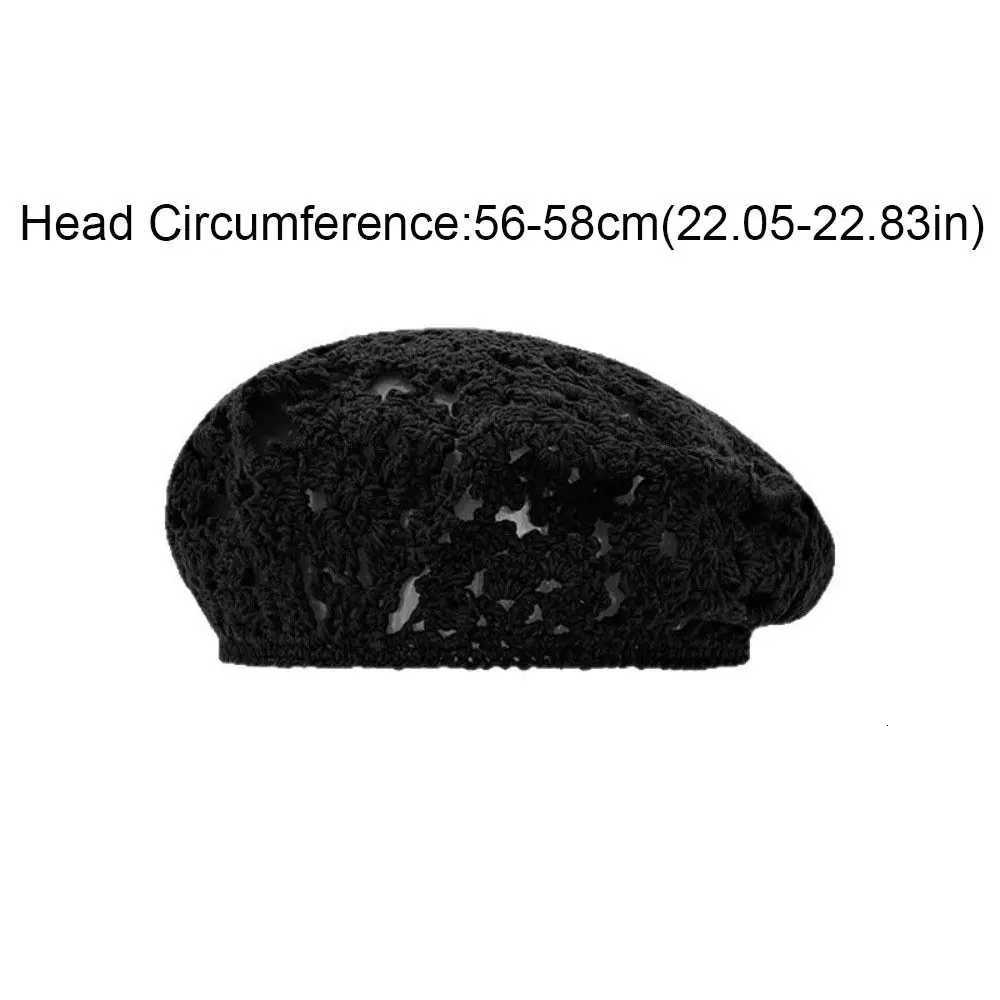 Brimless Breathable Flower Hat Japanese Style Thin Hollowed Out Beret All-match Headgear Crochet Knitted Cap Women H260312 - view 7