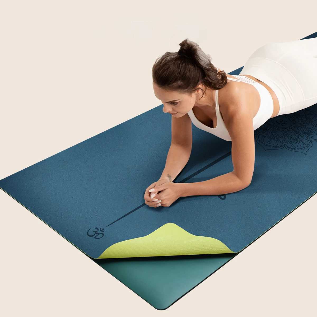 Environmentally Friendly Pilates Yoga Training Yellow White Red Black Grey Green Blue Natural Rubber 4mm Pu Yoga Mat M260312