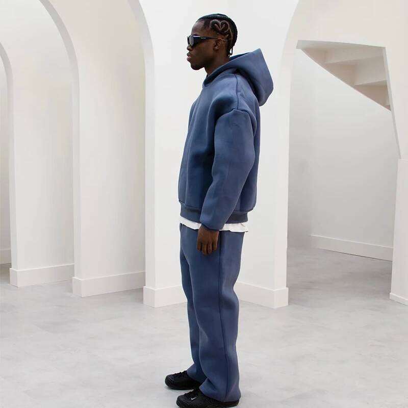 Male Autumn New 2 Piece Set Casual Solid Couple's Hooded Loose Sweatpants Jogging Sweatshirt Trousers Outfits Suits