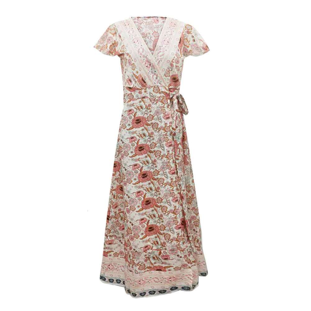 2024 Summer Leisure Hot Sale Holiday Printed Sexy Long Dress Women's Wear C260311
