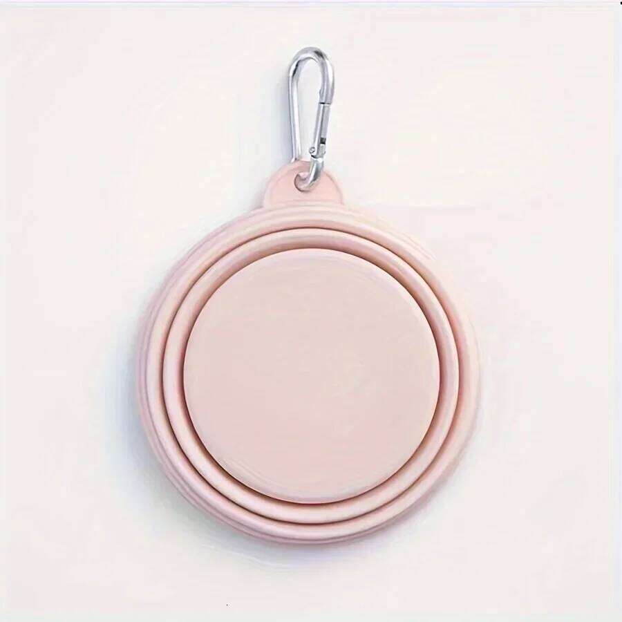 Folding Silicone Pet Bowl in Macaron Colors. Portable Food & Water Container Dogs, Ideal for Outdoor Travel 26Y0312