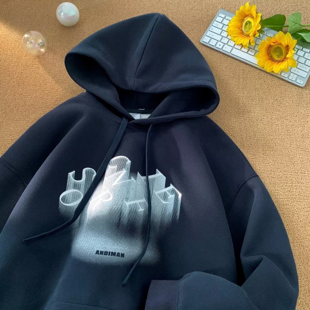 And Cartoon Print Designer Hoodie Chinese Cotton Silver Fox Fleece 400g Hoodie With Original Niche Design For Autumn And Winter Men's Wear
