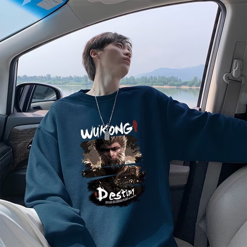 Black Myth: Wukong Men's Hooded Sweatshirt Autumn/winter New Chinese Style Trendy Loose Fit Plus Designer Hoodie Long Sleeve Fashionable Jacket