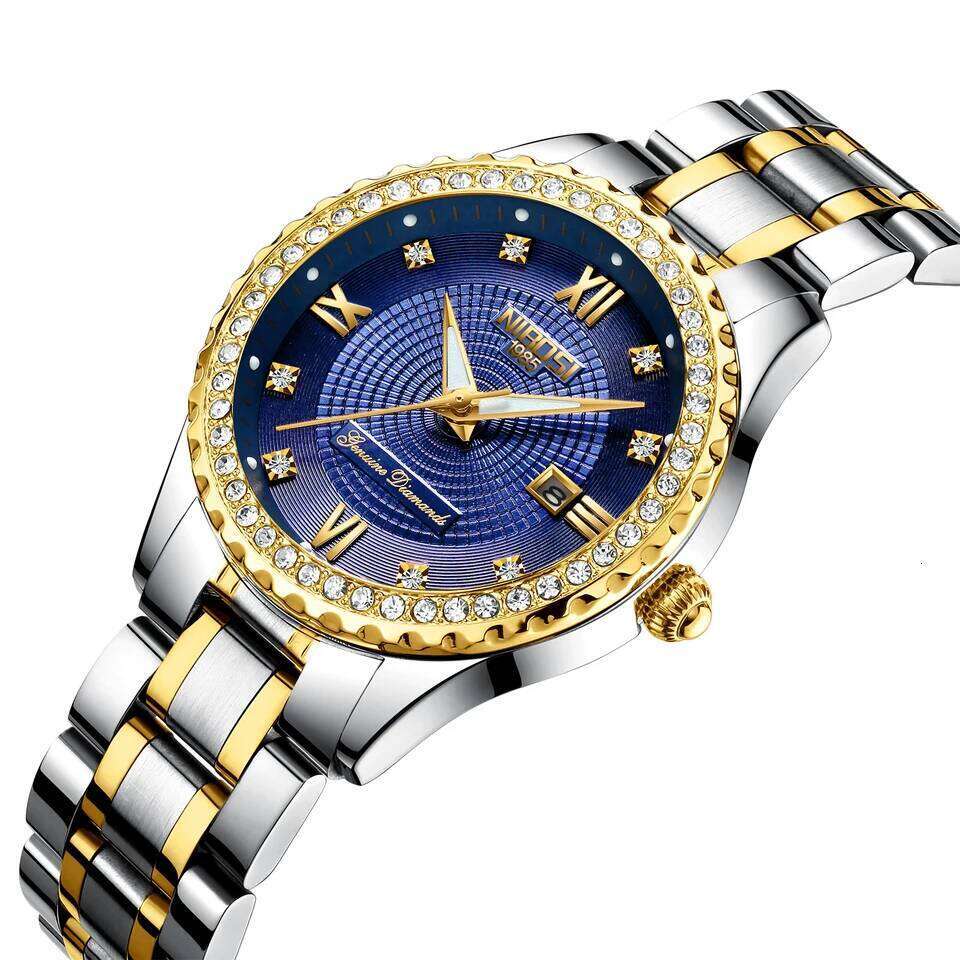 NIBOSI Diamond Watches for Women Classic Luxury Rose Gold Analog Quartz Fashion Waterproof Luminous Ladies Female Watch