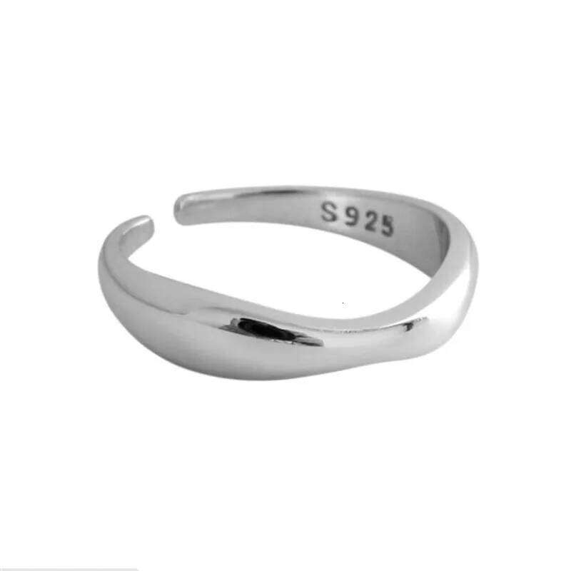 New Fashion INS Minimalist Irregular Wave Pattern 925 Sterling Silver Jewelry Exquisite Smooth Popular Opening Rings TYB001 H260312