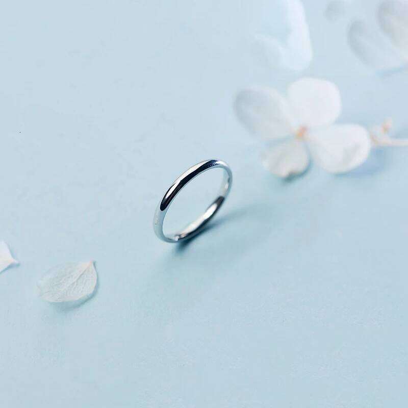 Modian Hight Quality 925 Sterling Silver for Women Fashion Glossy Simple Ring Korea Style Fine Jewelry Bijoux H260312