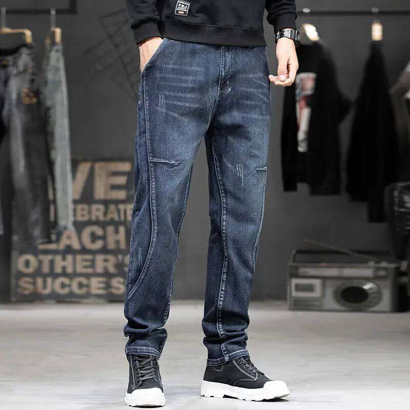 Summer Designer Clothes High Quality Punk Harajuku Fashion Casual Plus Size Slim Fit Denim Jeans 2025 Cowboy Pants for Men