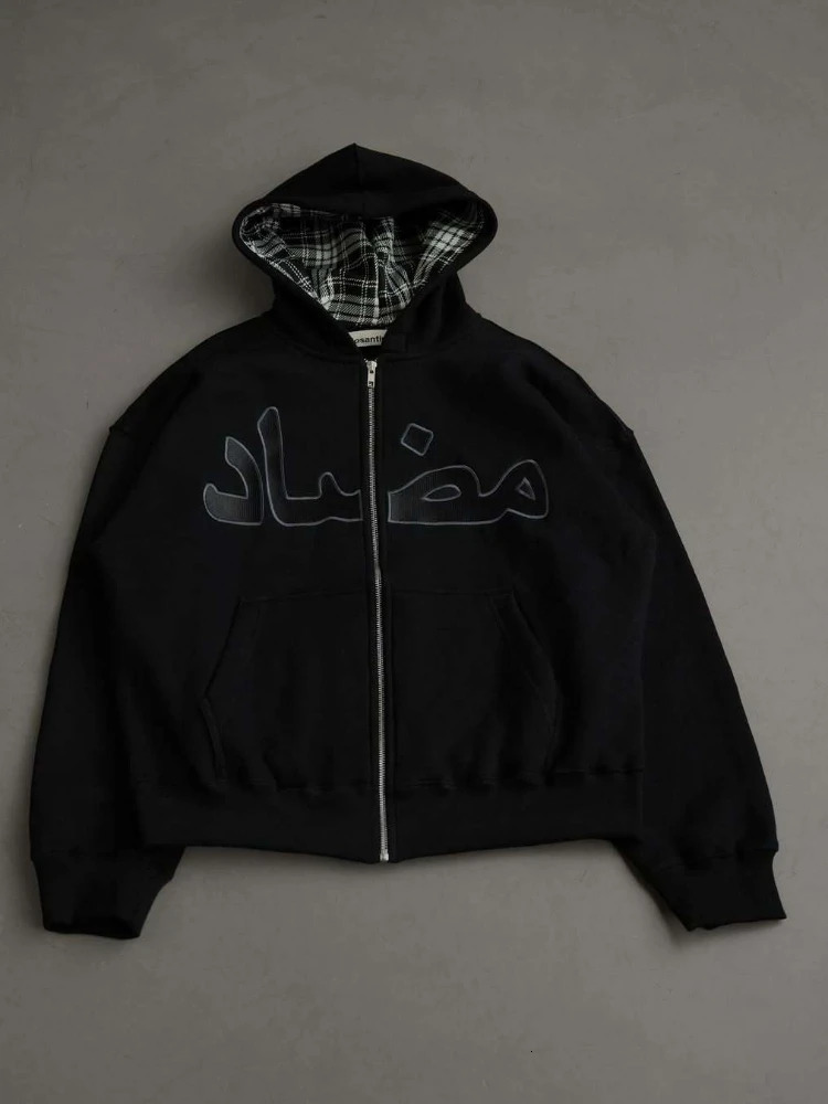 autumn and winter personalized printed hoodie y2k street casual hip-hop cardigan zipper jacket 260311