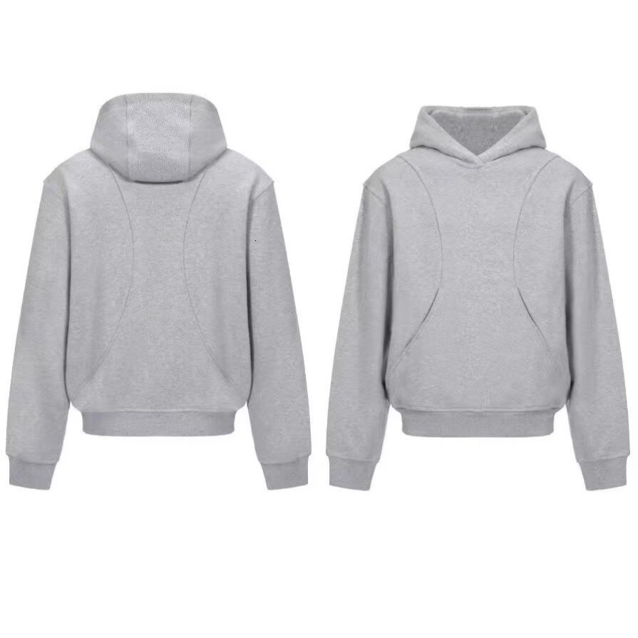 Designer Hoodie Cleanfit Light Gray Hooded Sweatshirt For Men Autumn Deconstructed Short Style Retro Trendy Brand Design Jacket