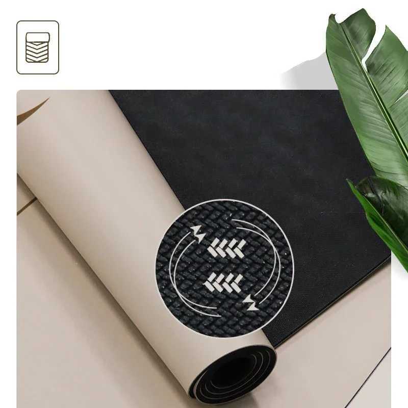183cm Natural Rubber PU Yoga Mat Thickened Widened Shock-absorbing Non-slip Sweat-absorbent Sun-moon Fitness Meditation Mat M260312