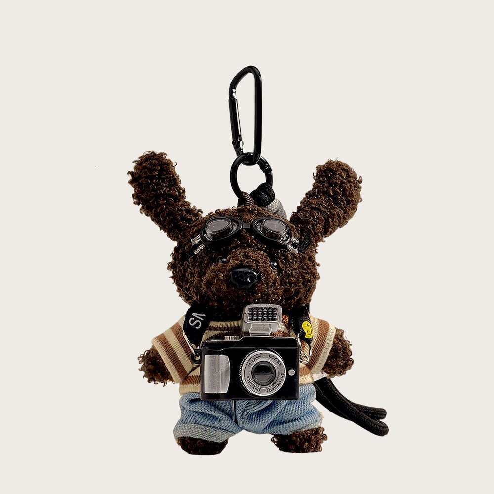 Original Maillard Ugly-Cute Camera Puppy Plush Pendant Cartoon Cute Doll Keychain Small Gift for Women