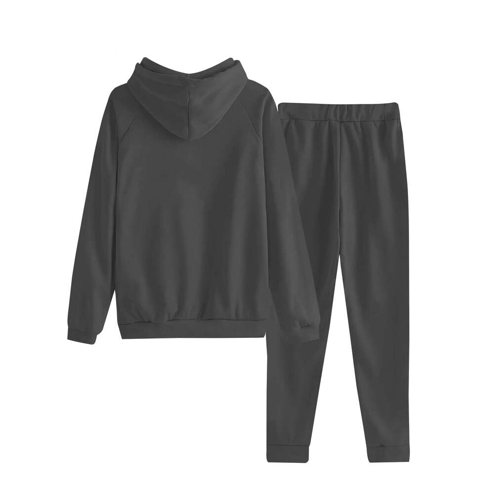Cool Long-Sleeve Sweatshirt Two-Piece Set, Sweatshirt, Sweatpants, Casual Sweet Lazy Style, Vintage Trendy Loose Hooded Pullover, Top Pants Set Autumn