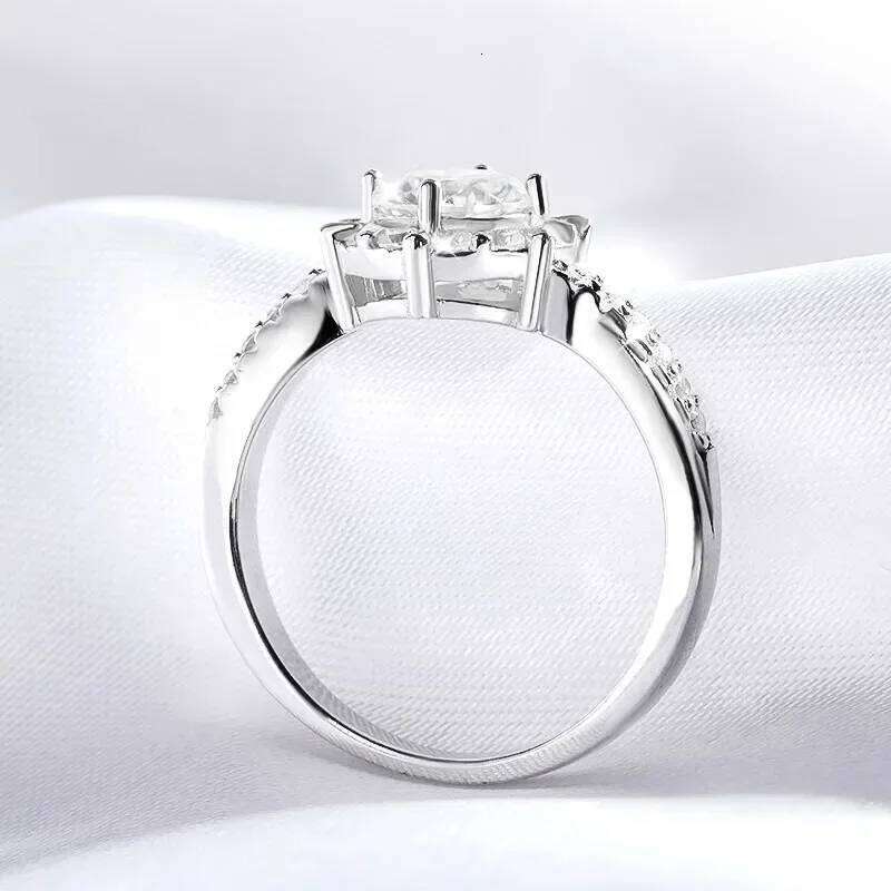 1CT GRA Certified Moissanite Engagement Ring for Women Lab Diamond Twisted Arm Wedding Promise Band 925 Sterling Silver Rings H260312