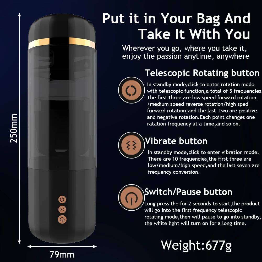 Electric Rotary Telescopic Aircraft Cup Men's Masturbation Glans Penis Desensitization Training Device Adult Sex Toys Z260312