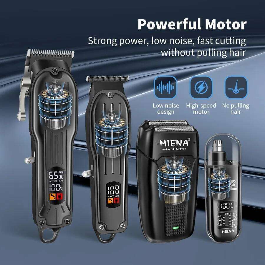 Professional Clipper Rechargeable Cordless Barber Kit Hair Cutting Set Electric Foil Shavers and Beard Trimmers Ea C260312