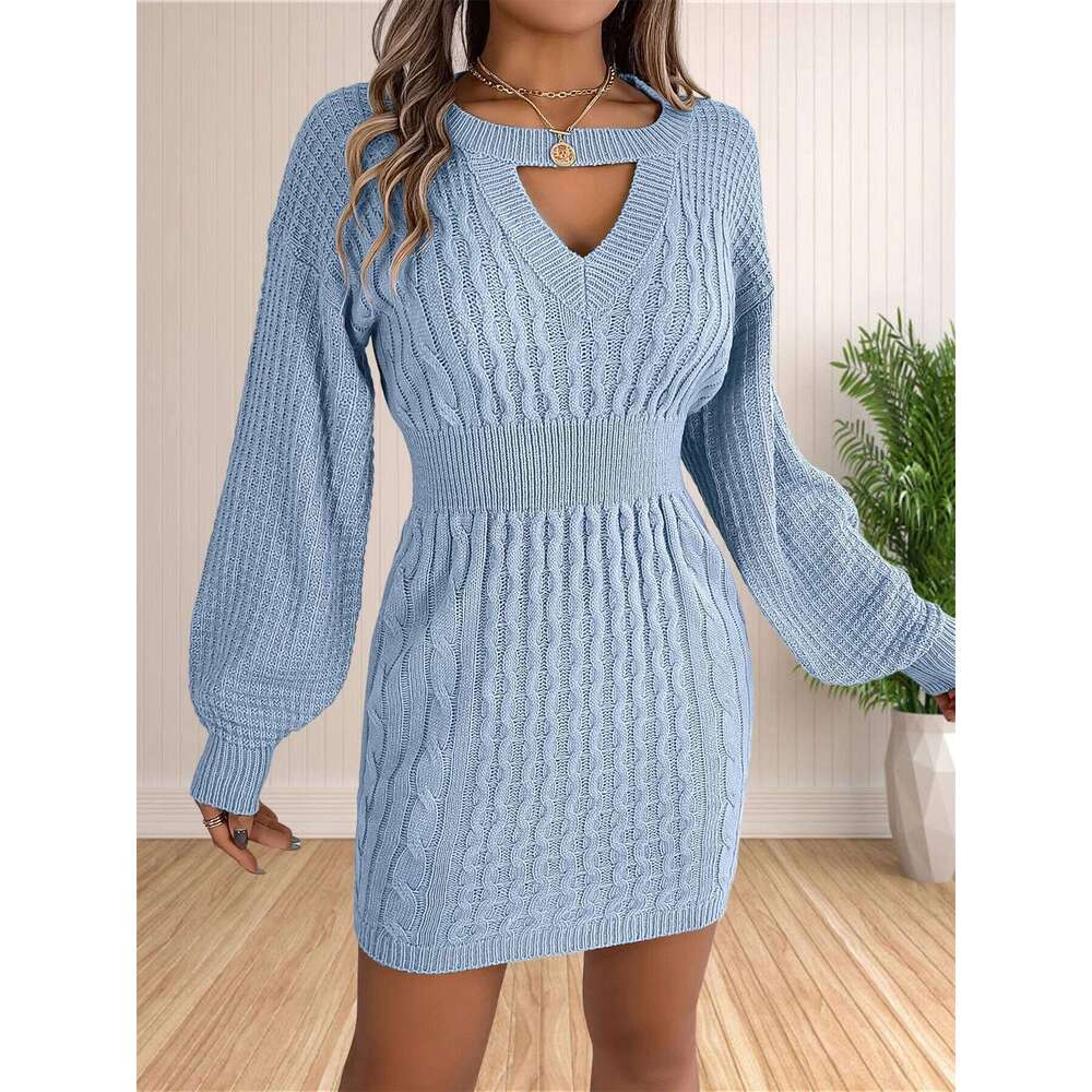 Fall Womens Sweaters Bodycon 2024 Long Sleeve Midi Knit Dresses Pullover Sweater Dress C260312