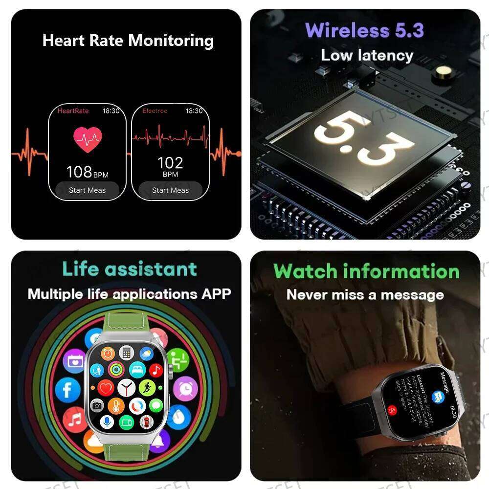 LAXASFIT 2.01 Inch Curved Screen Men's Bluetooth 5.3 HD Call Multiple Sports Modes Woman Smart Watch Holiday gifts