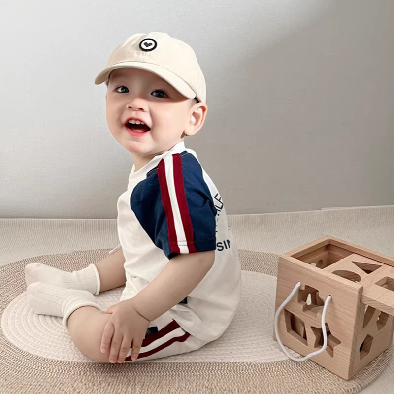 Baby boy summer short sleeved set casual sportswear thin two-piece set baby clothes
