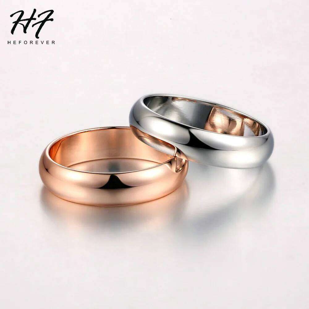 Couple Rings For Man Woman Simple Metal Rose Gold Color Wedding Engagement Dating Gifts Fashion Jewelry Wholesale All Size R049 H260312