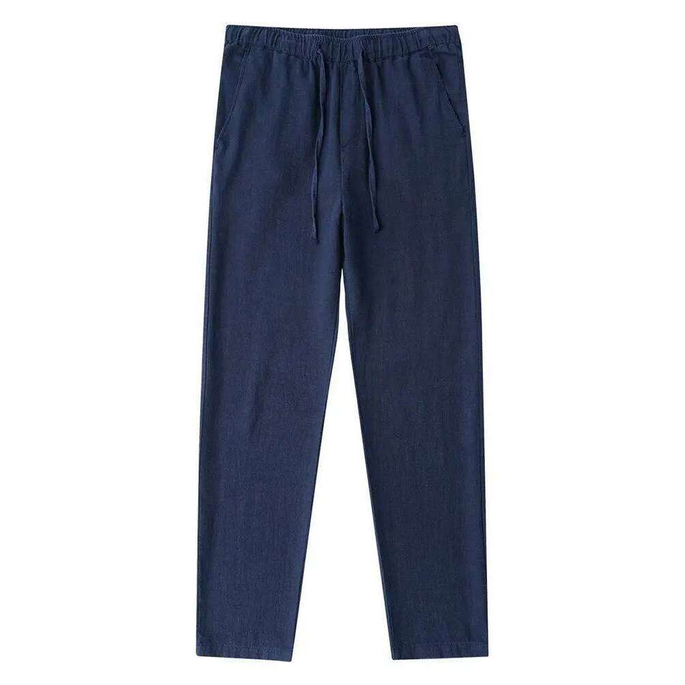 Casual Linen Pants Men Wide Leg Lightweight Baggy Cotton Sweatpants Male Sport Jogger Straight Work Trousers