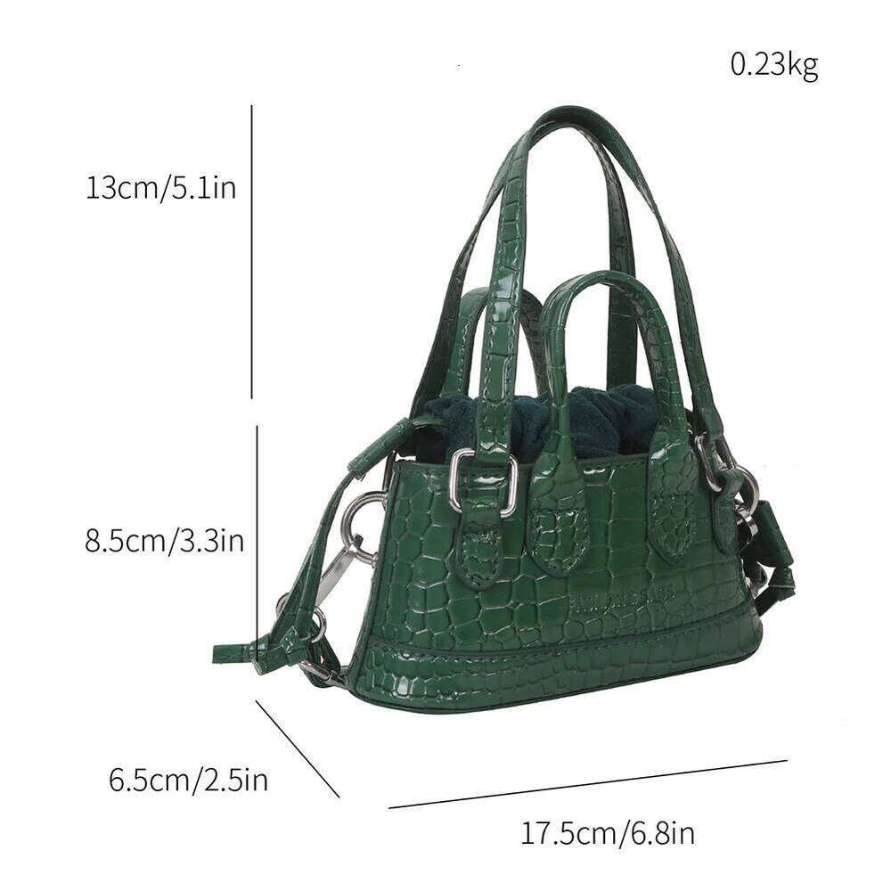 Women Shoulder Solid Color Crocodile Pattern Luxury Handbags Messenger Totes Drawstring Crossbody Bag XIU LAI SI