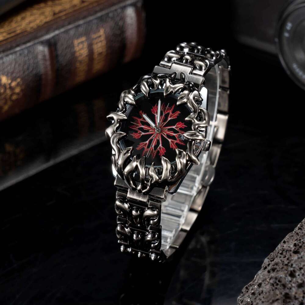 Luxury y2k Fashion Spiked Alabaster Cool Street Style Demon Claw Shape Dial Unique Design Men Quartz Watch reloj hombre