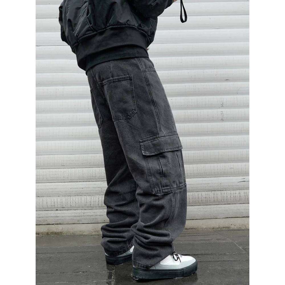 Y2k New Baggy Male Hip Hop Harajuku Trousers Wide Leg Denim Men's Jeans Streetwear Korean Oversize Cargo Pants 26Y0312