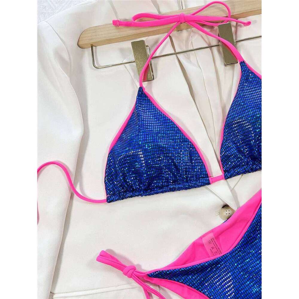 2026 Shiny Style Swimwear Women Sexy Lacing Bikini Set Swimsuit Maio Biquini Femme Badpak Y260303