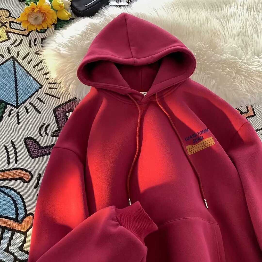 Winter Hooded Printed Sweatshirt For Men Trendy Style Oversized Top Designer Hoodie For Teenagers Loose-fitting Men's Hoodie