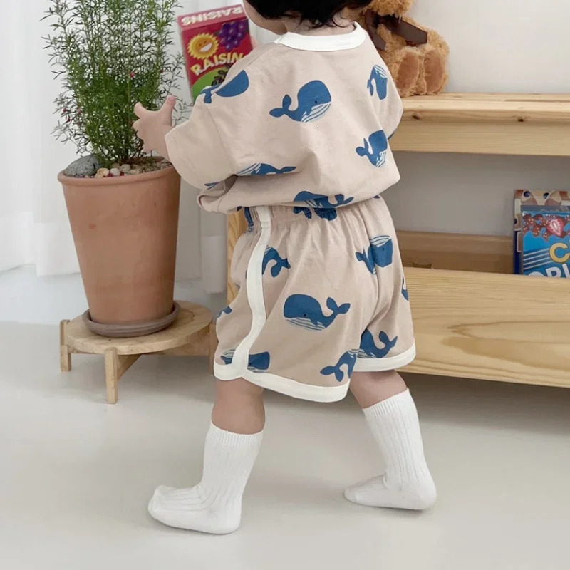 Baby Boy Clothing Set Toddler Kids Summer Clothes Cartoon TshirtShorts 2Piece Suit born Girl Outfits Tracksuits 260311