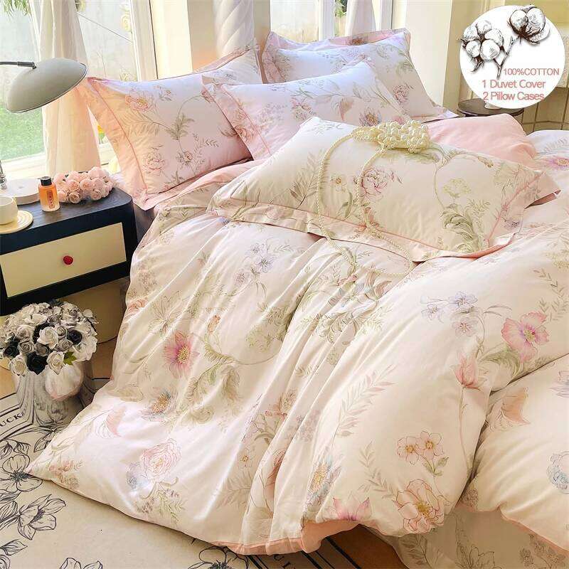 High-density 100% Cotton Bedding 3 Piece, Set 1 Duvet Cover 2 Pillowcase,Single/Double/200x200/220x240 H260312