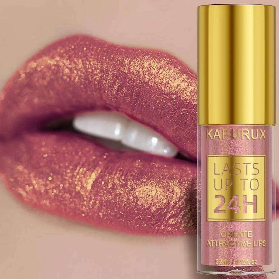 1PC Glitter Metallic 14 Colors Glaze Shiny Long Lasting Gloss Liquid Lipstick Korean Makeup Oil Lip Tint Gifts W260311