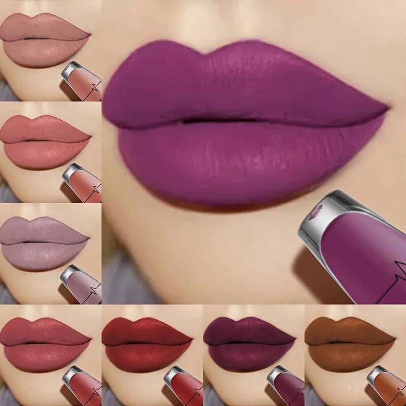 Velvet Matte Red Lipstick, Long Lasting Waterproof Moisturizing Formula, Non-Stick Lip Color for All Skin Tones W260311