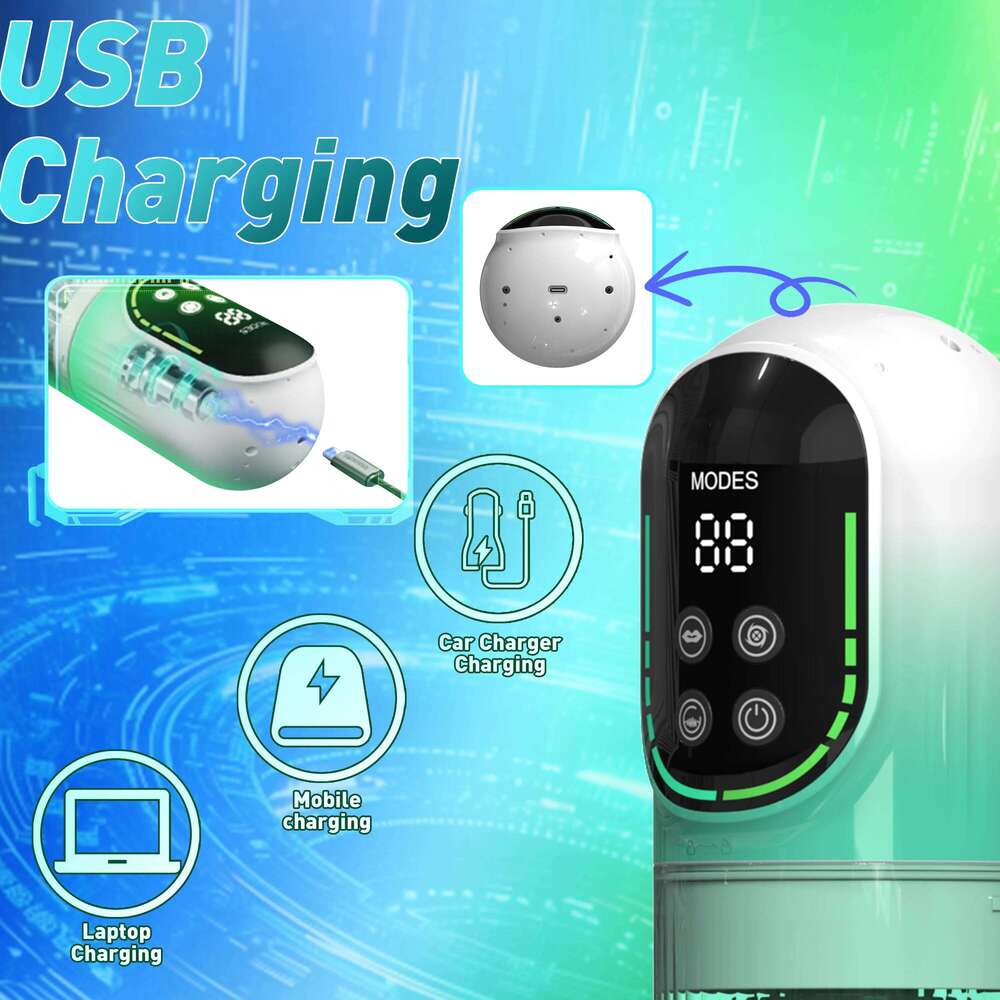 Automatic Rotating Masturbator LCD Vacuum Hydrotherapy Sex Toy 7 Types Of Push In Vibration Male Specific Z260312