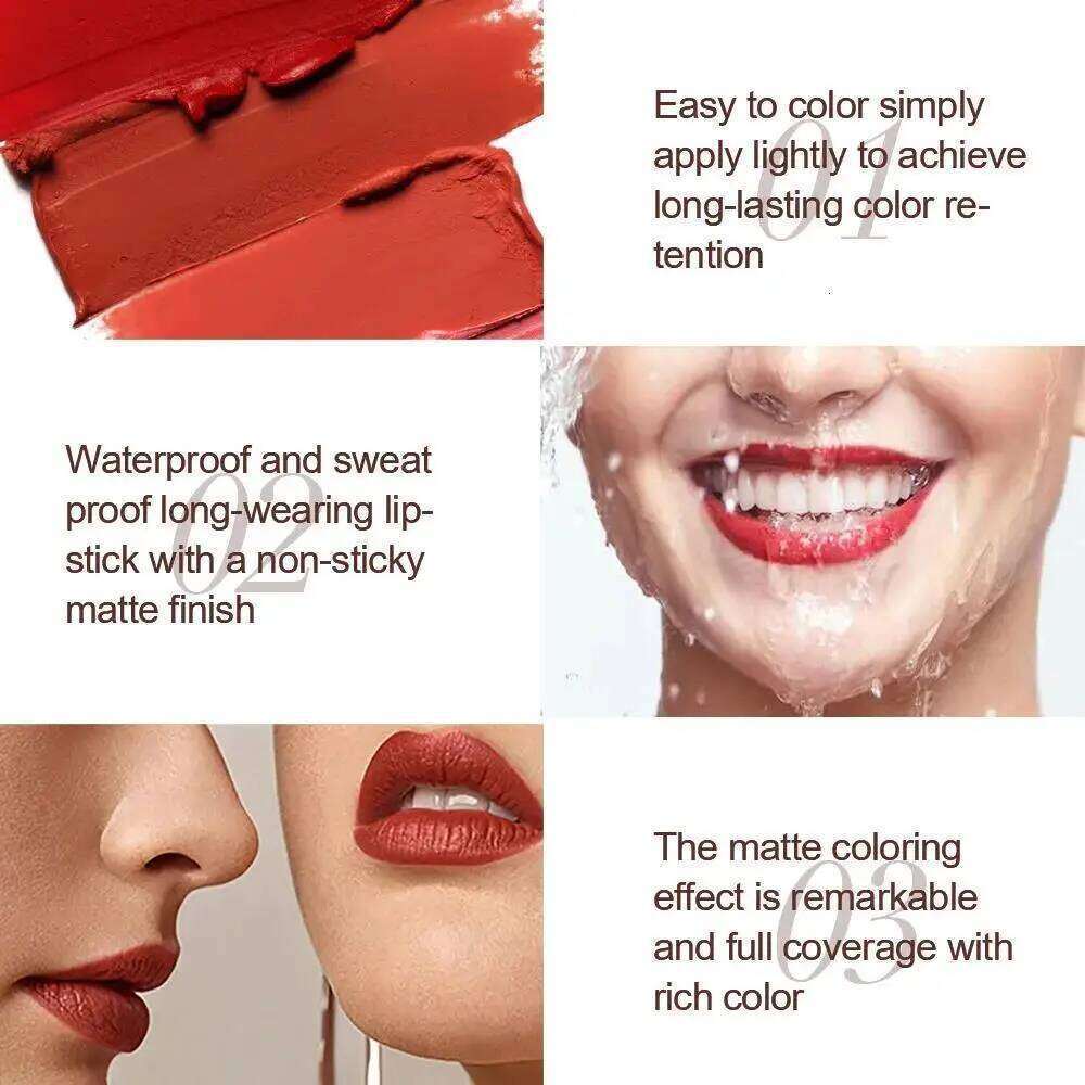 Velvet Matte Lipstick 6 Colors Set Long Wear Waterproof Lip Balm Makeup Kit Highly Pigmented Smooth Finish W260311