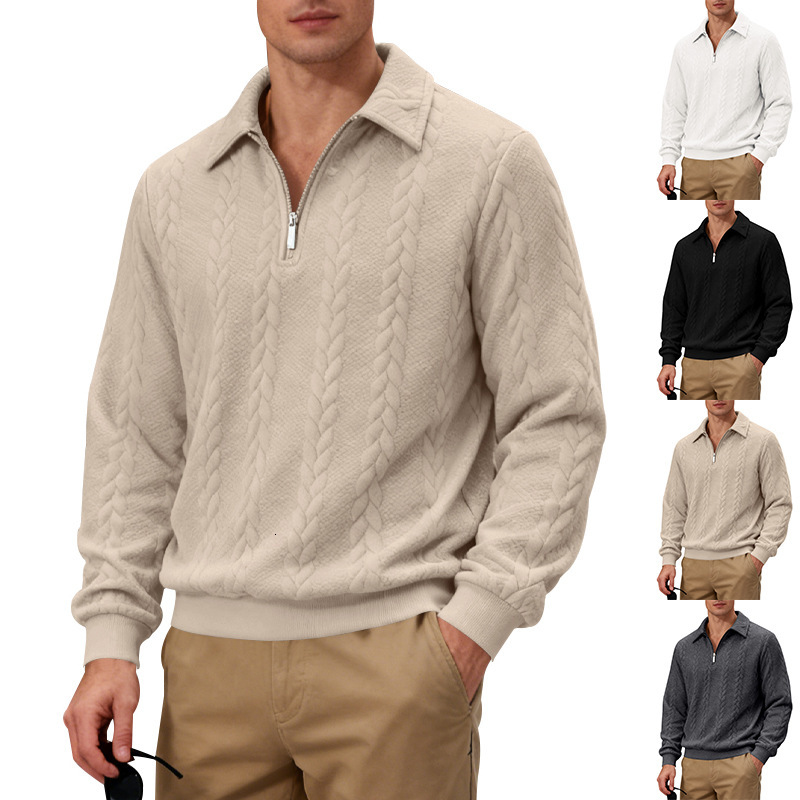 Independent Platform Men's Clothing Casual Designer Shirt Designer Hoodie Sweatshirt Jacquard Collar Long-sleeve Polo Shirt Polo Loose Fit