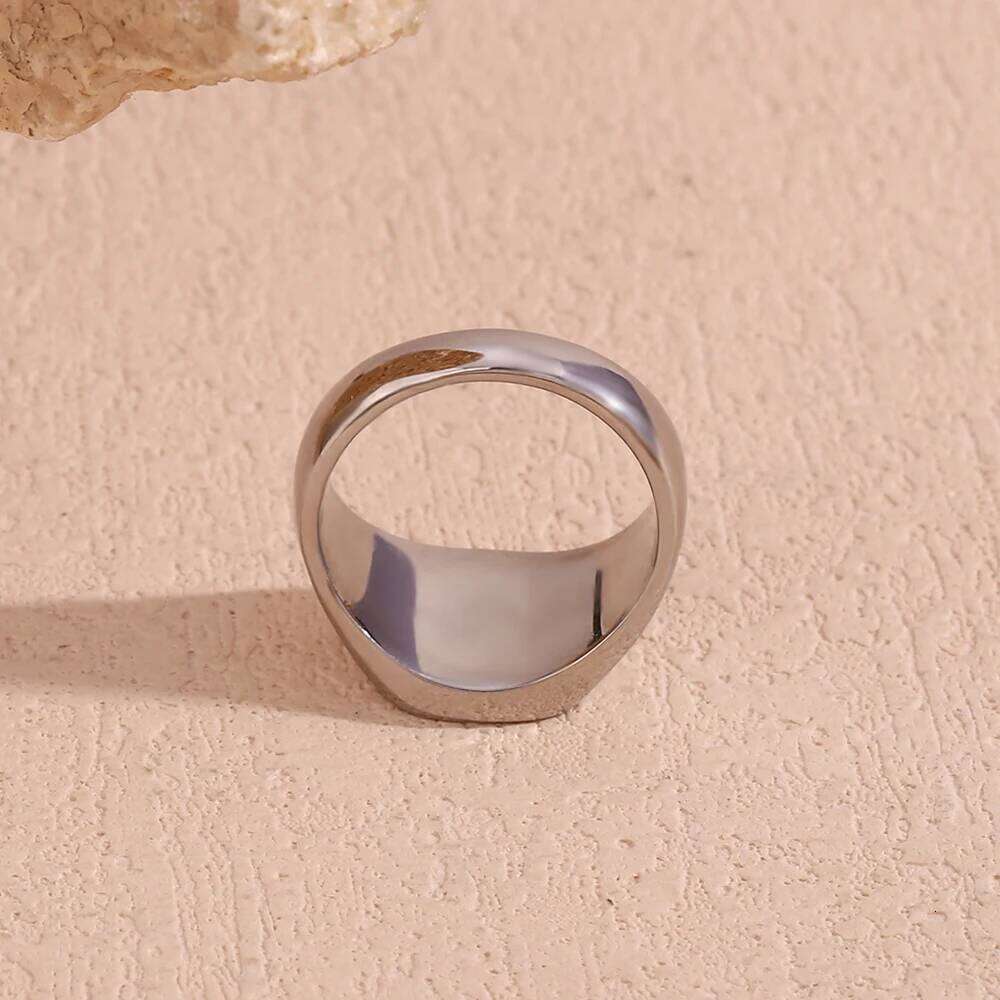 MamacitaSlay Unique Fingerprint Swirl Ripple Gold Silver Colour Rings Womens Stainless Steel Tarnish Free Jewelry Accessories H260312