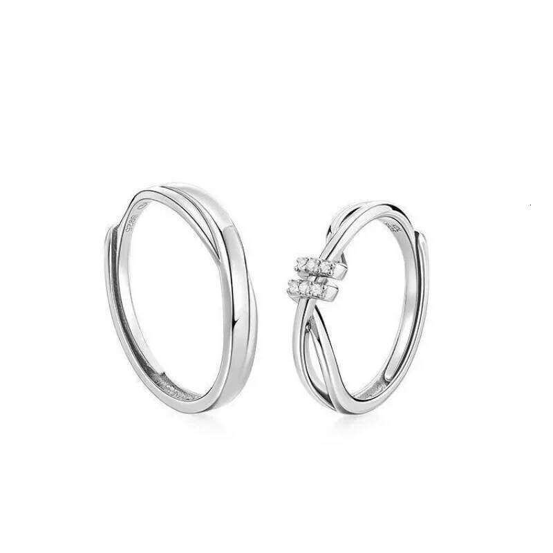 2pcs/set Valentine's Day Adjustable Open Couple Engagement Rings for Women Men Wedding Ring Party Fashion Jewelry Gift W260311