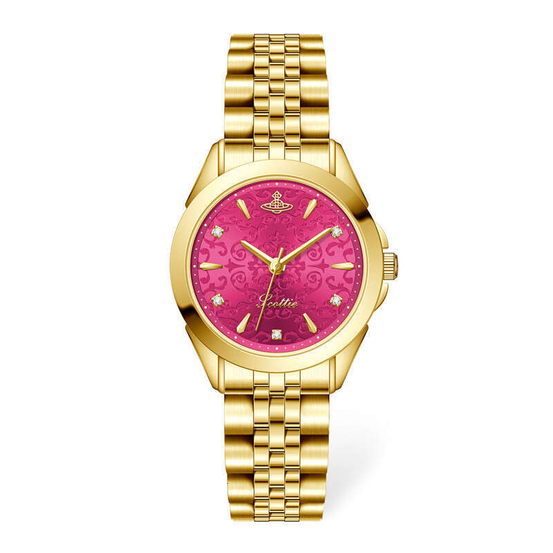 With Box Purple Steel Strap New Design Women's Waterproof Quartz Watch Dainty Free gift