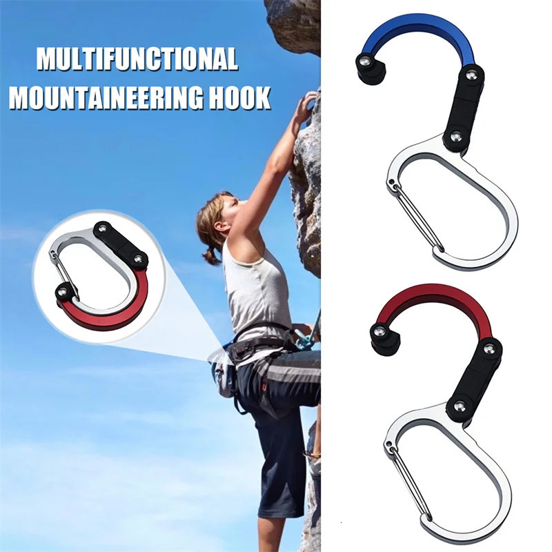 Camping Hybrid Gear Clip Carabiner Rotating Hook NonLocking Strong Clips for Fishing Hiking Travel Backpack 260228