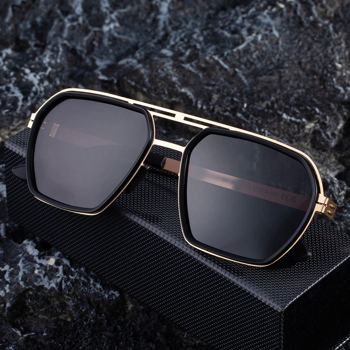 Polarized Fishing, 2026 New Fashion Square Sunglasses, Retro Double Beam Stainless Steel Frame Sunglasses for Men