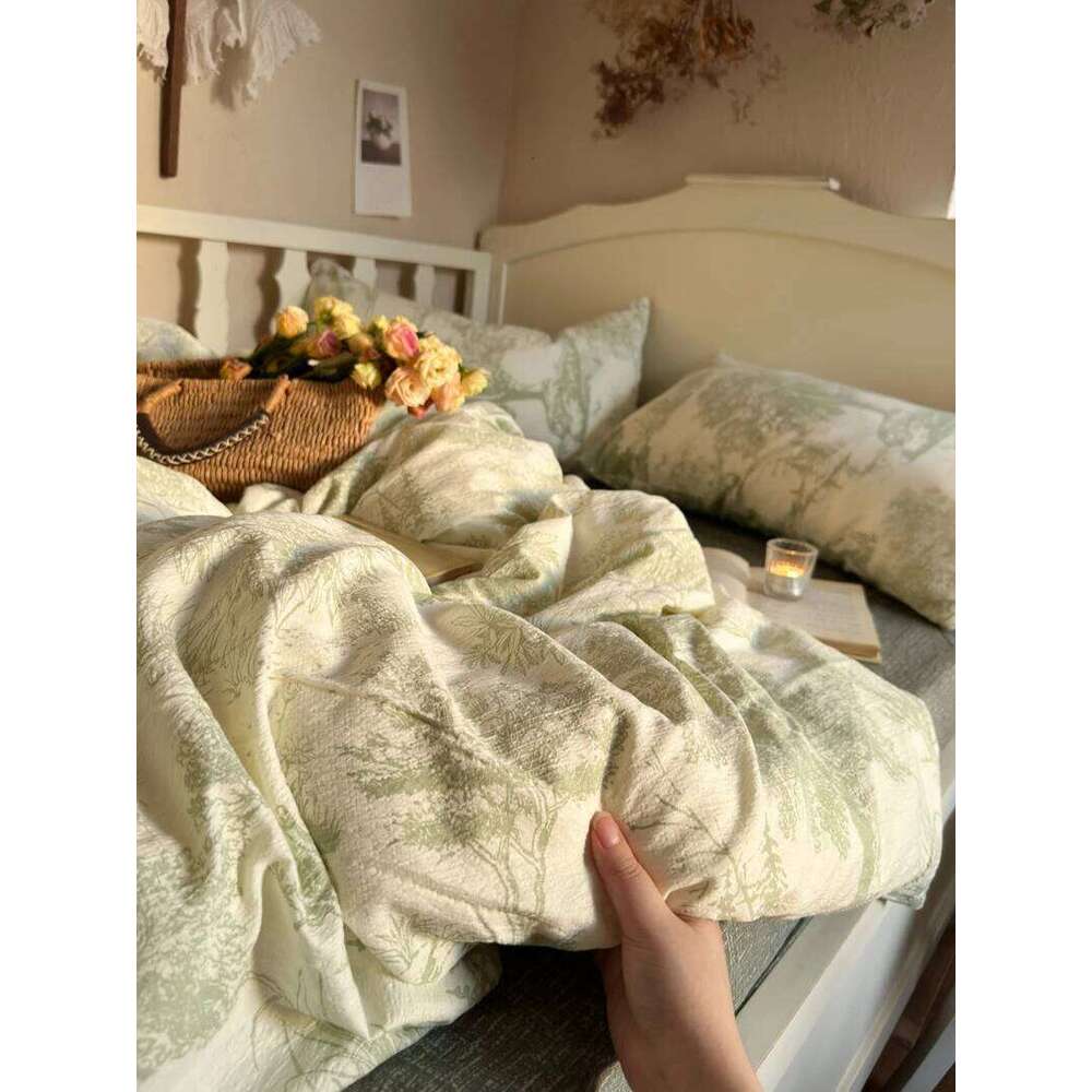 Bedding Floral Style Duvet Cover Pillowcase with Bedsheet Skin-friendly Bed Linen Set Girls Room Bedclothes H260312