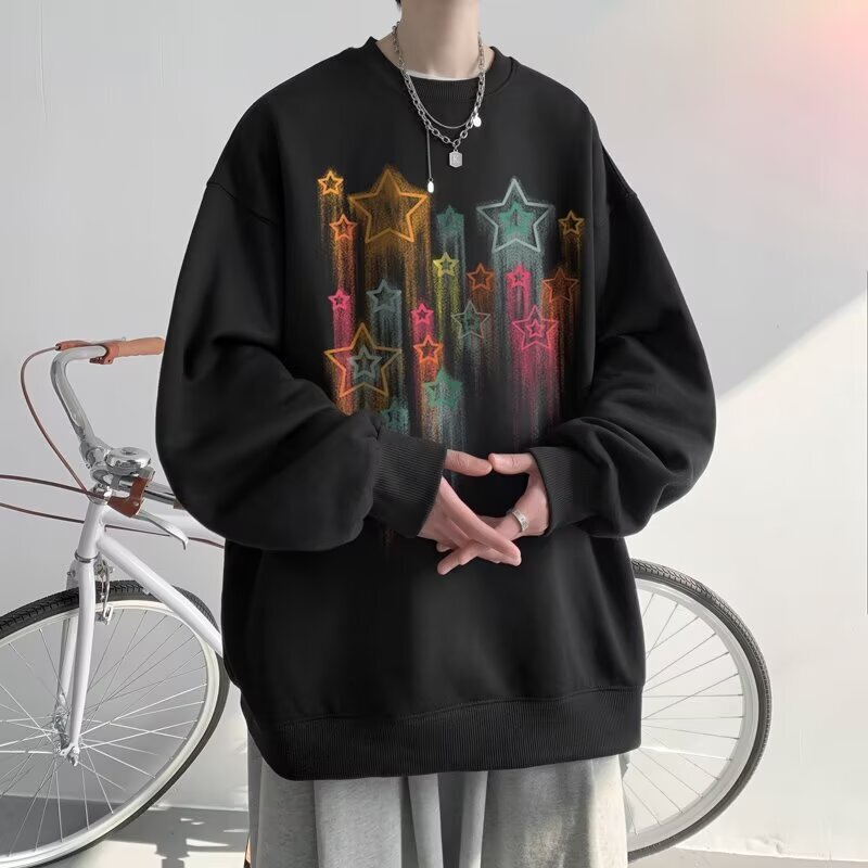 Heavy-weight Crew Neck Sweatshirt For Spring And Autumn Oversized Youth Hoodie Designer Hoodie Loose Casual Pullover