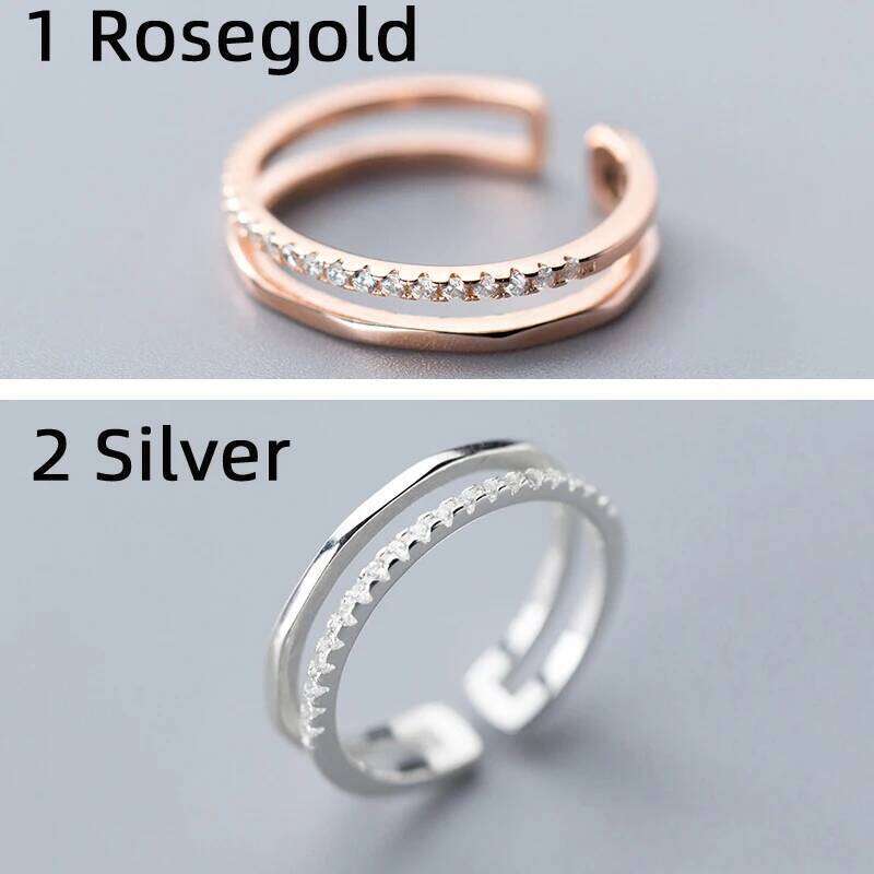 La Monada 50-57mm Double Layer 925 Sterling Silver Rings For Beautiful Wedding Women Ring Adjustable Fine In Jewerly Open H260312