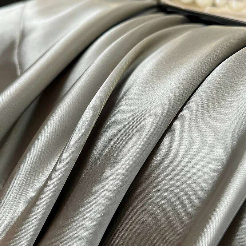 WOSTAR satin rayon bedding four-piece set summer solid duvet cover bed sheet and pillowcase twin full queen king size H260312