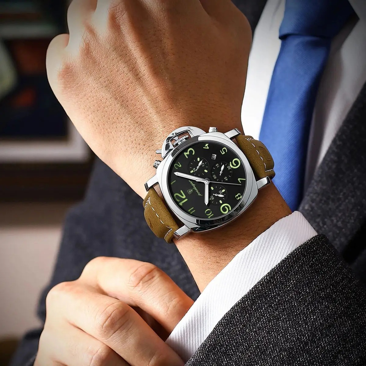 POEDAGAR y Military Watch For Men Waterproof Luminous Leather Man Watch Quartz High Quality Mens Sports Watches Male Reloj 260307